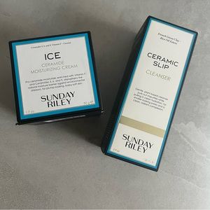 Bundle of Sunday Riley products — Ceramic Slip Cleanser and Ice Moisturizer